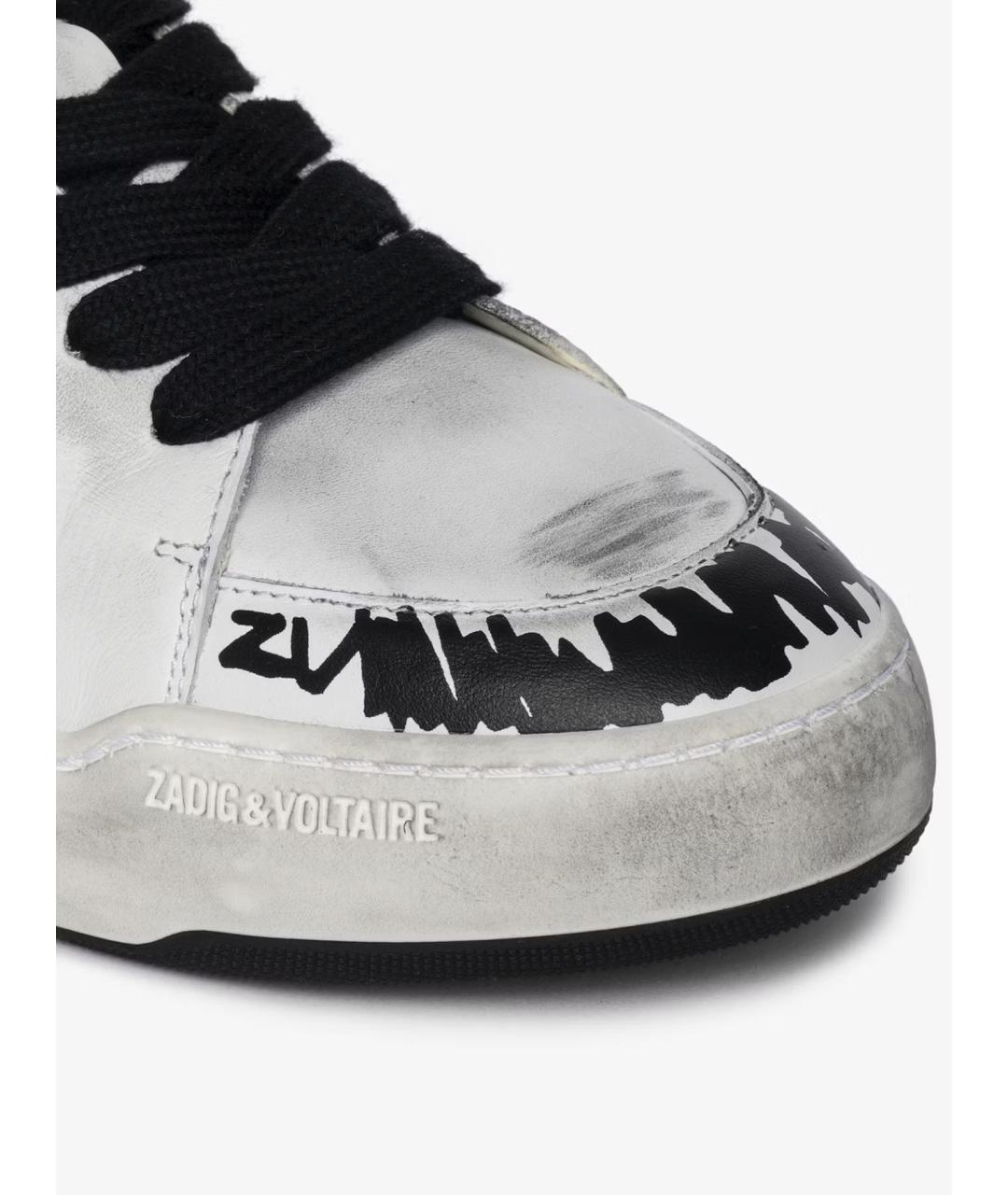 ZADIG & VOLTAIRE Серые кожаные кеды, фото 6