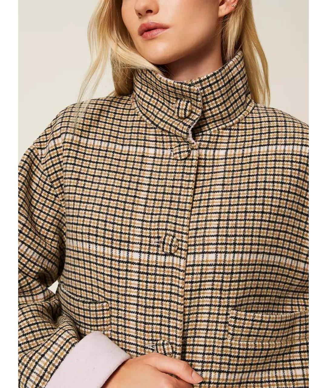 TWIN-SET Коричневая шерстяная куртка, фото 7