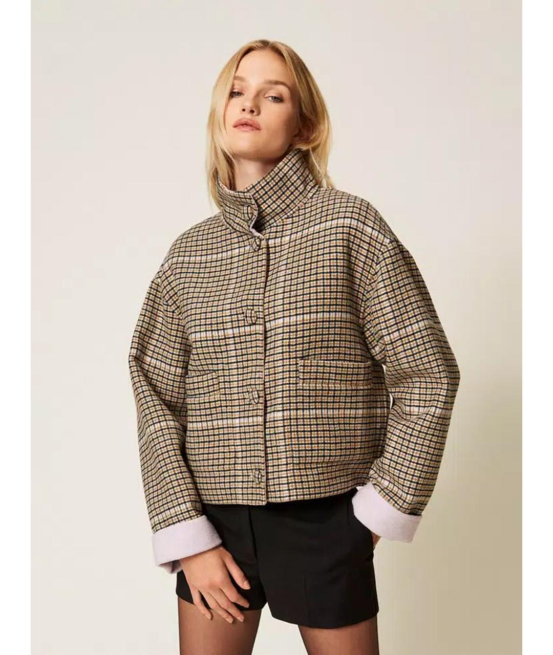 TWIN-SET Коричневая шерстяная куртка, фото 2