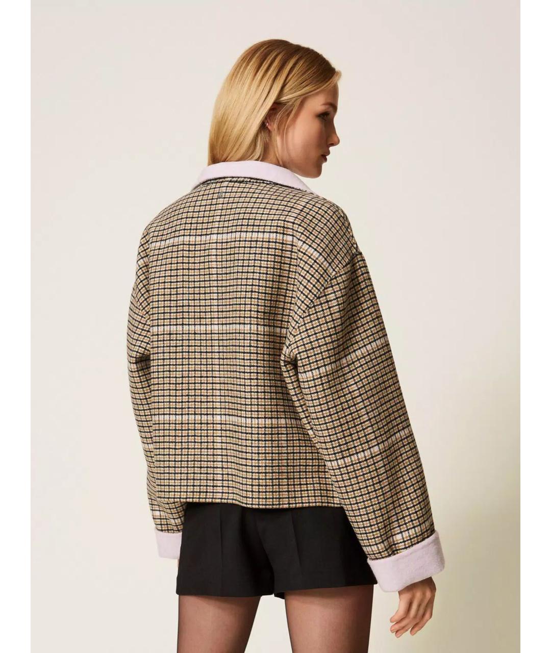 TWIN-SET Коричневая шерстяная куртка, фото 5