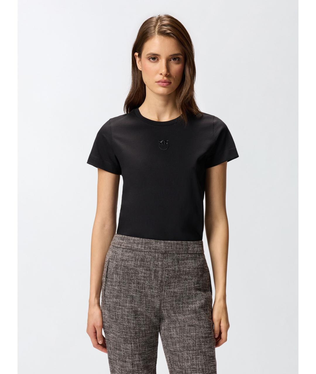 PINKO Черная хлопковая футболка, фото 3
