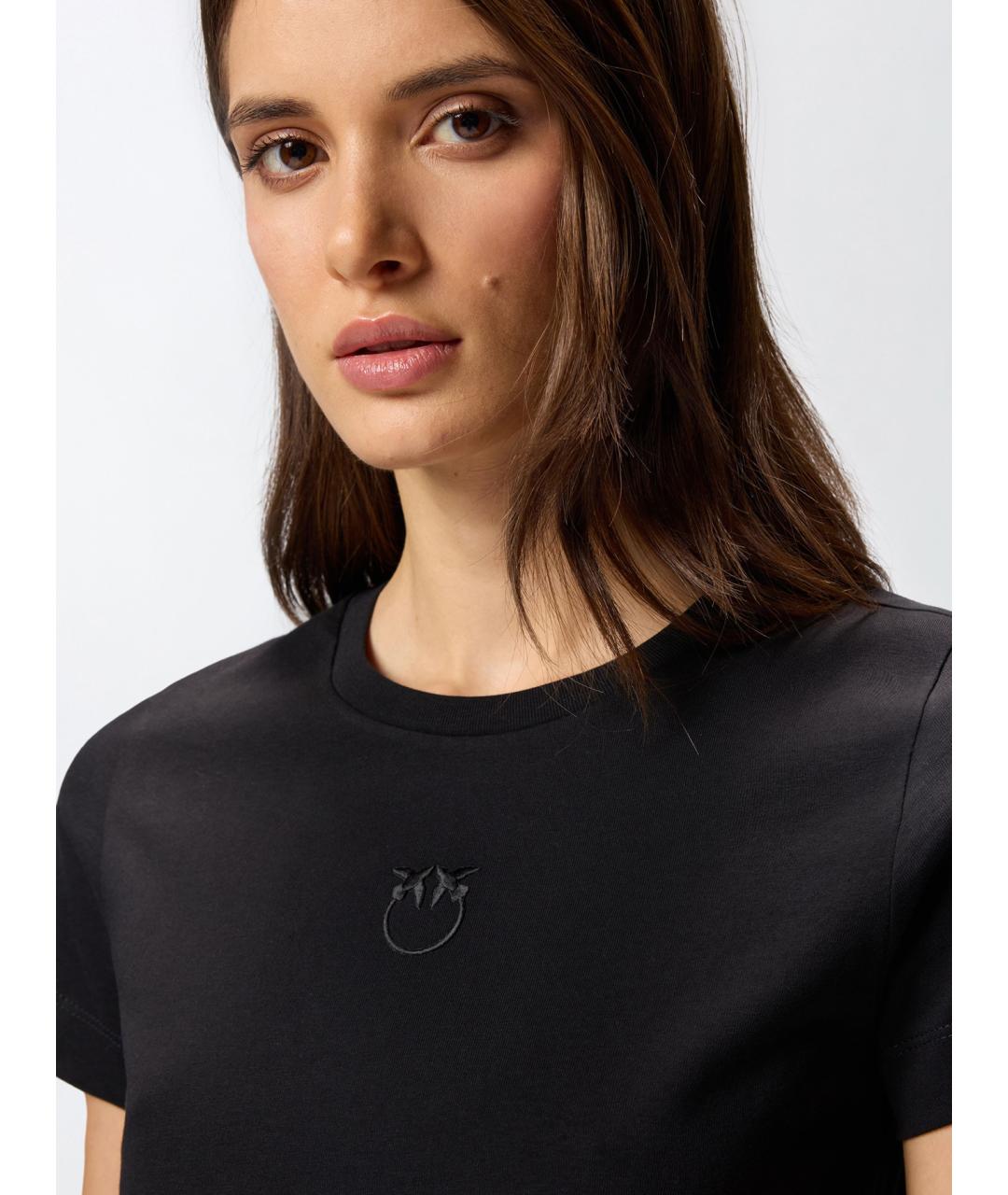 PINKO Черная хлопковая футболка, фото 5