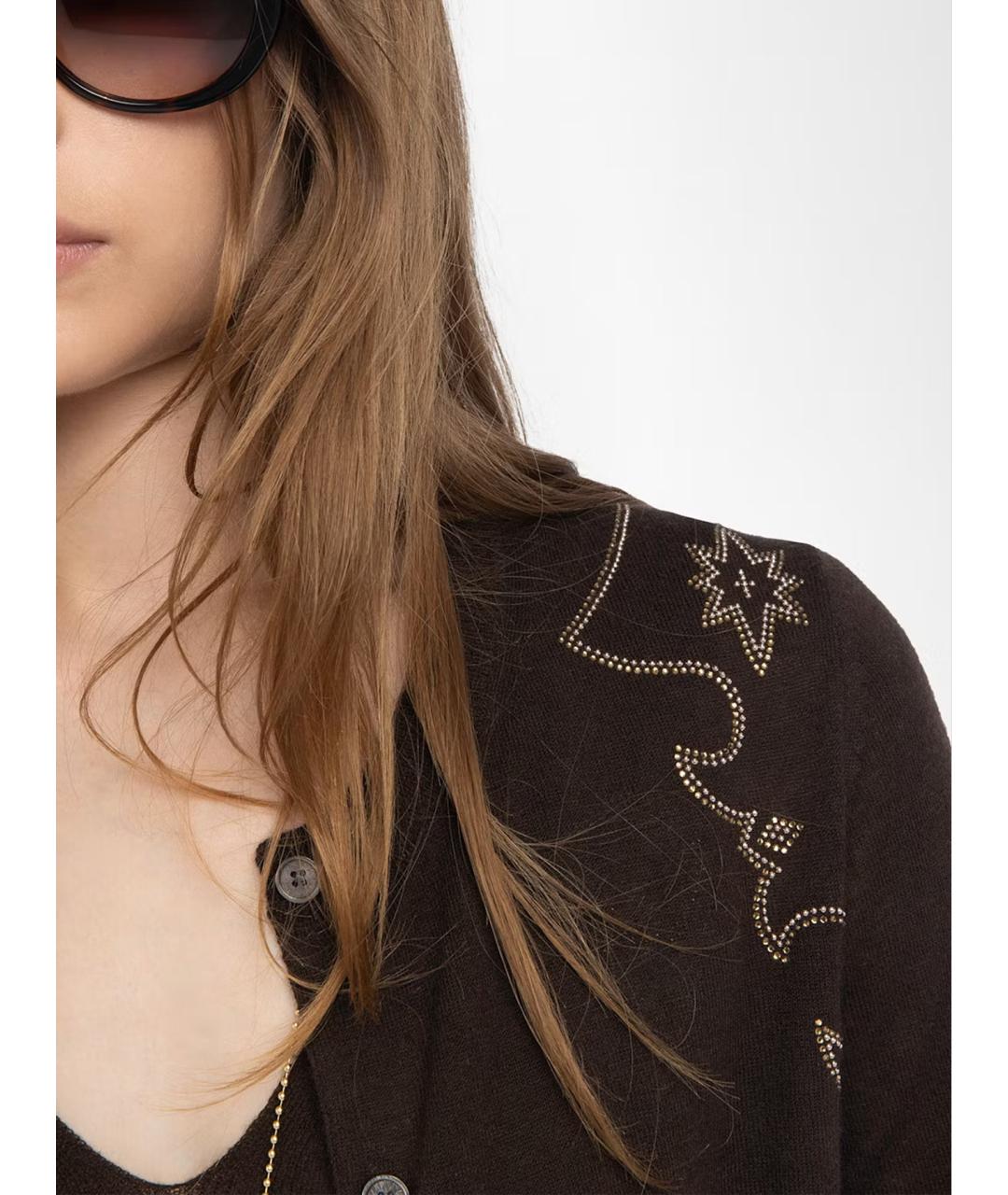 ZADIG & VOLTAIRE Коричневый кашемировый кардиган, фото 8