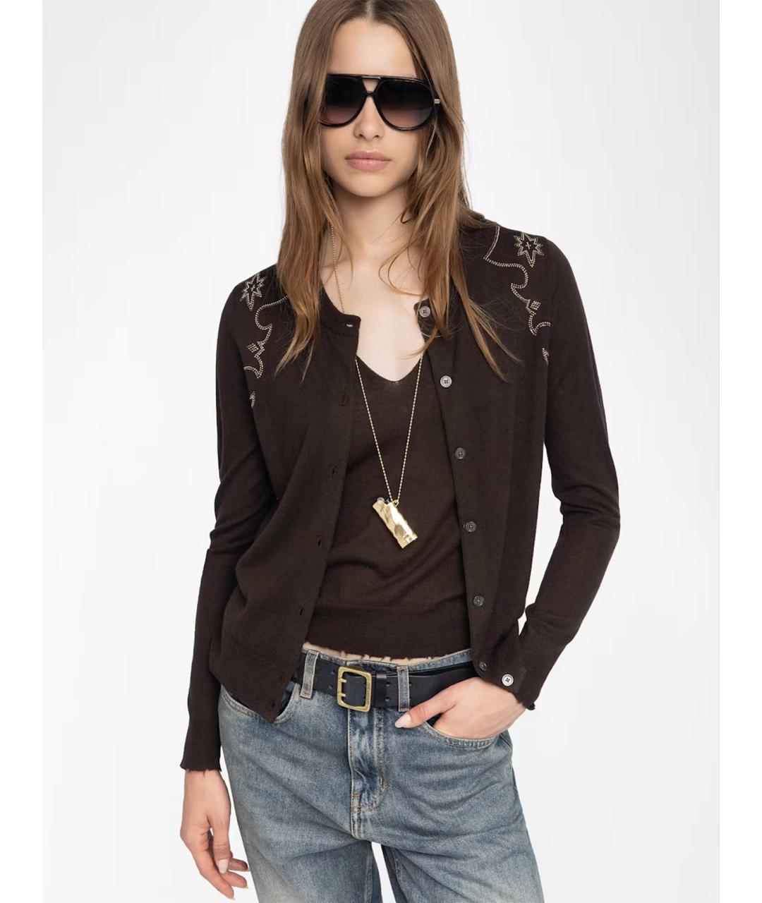ZADIG & VOLTAIRE Коричневый кашемировый кардиган, фото 6