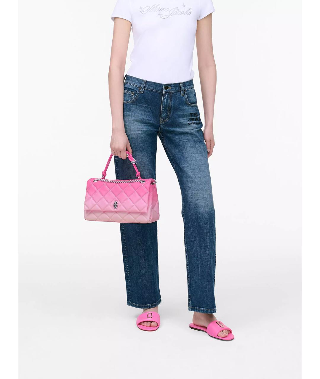 MARC JACOBS Розовая кожаная сумка тоут, фото 7