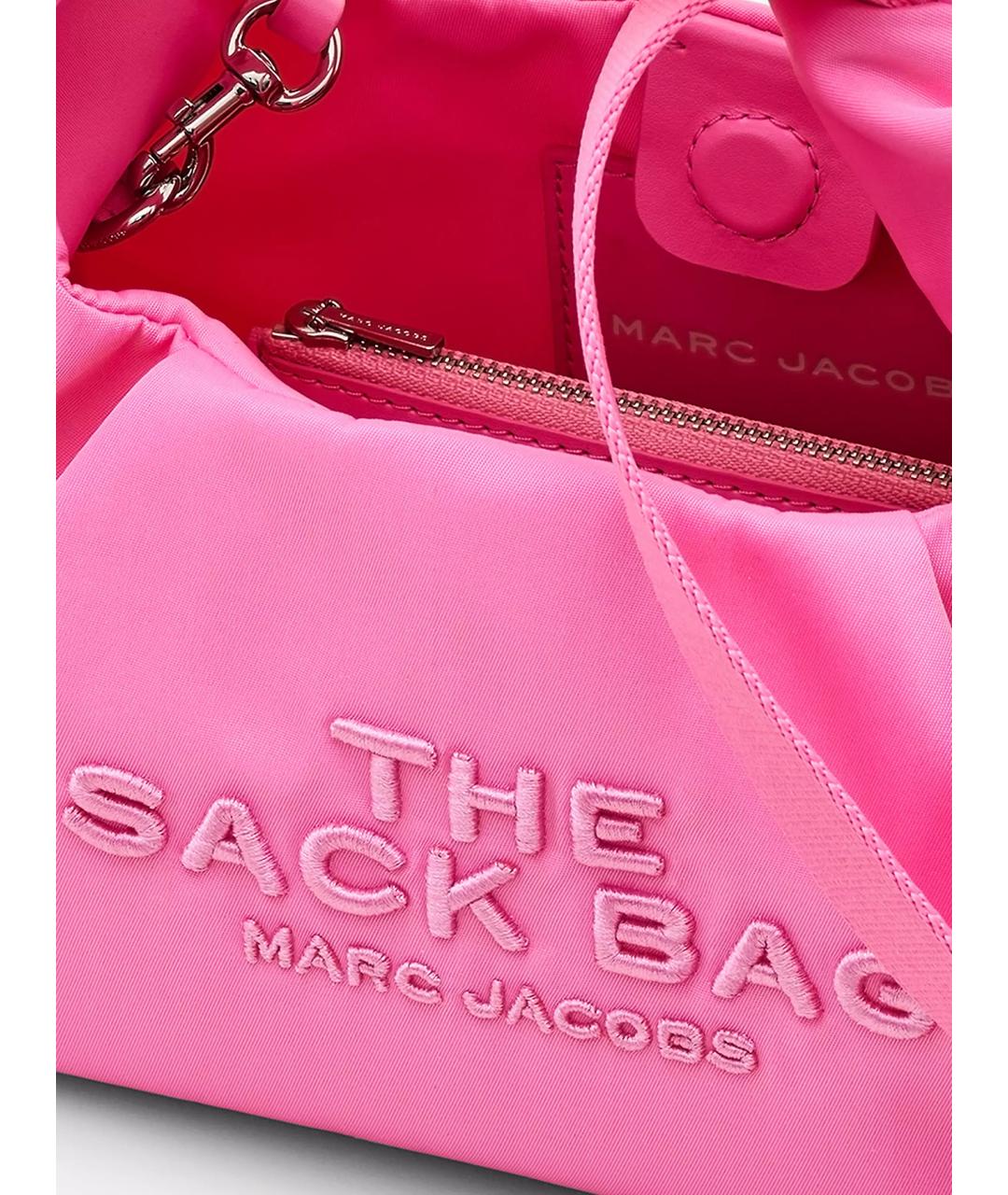 MARC JACOBS Розовая тканевая сумка с короткими ручками, фото 4