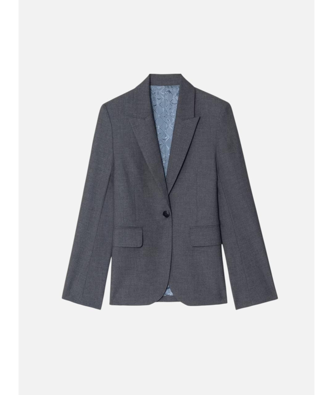 ZADIG & VOLTAIRE Антрацитовый полиэстеровый жакет/пиджак, фото 9