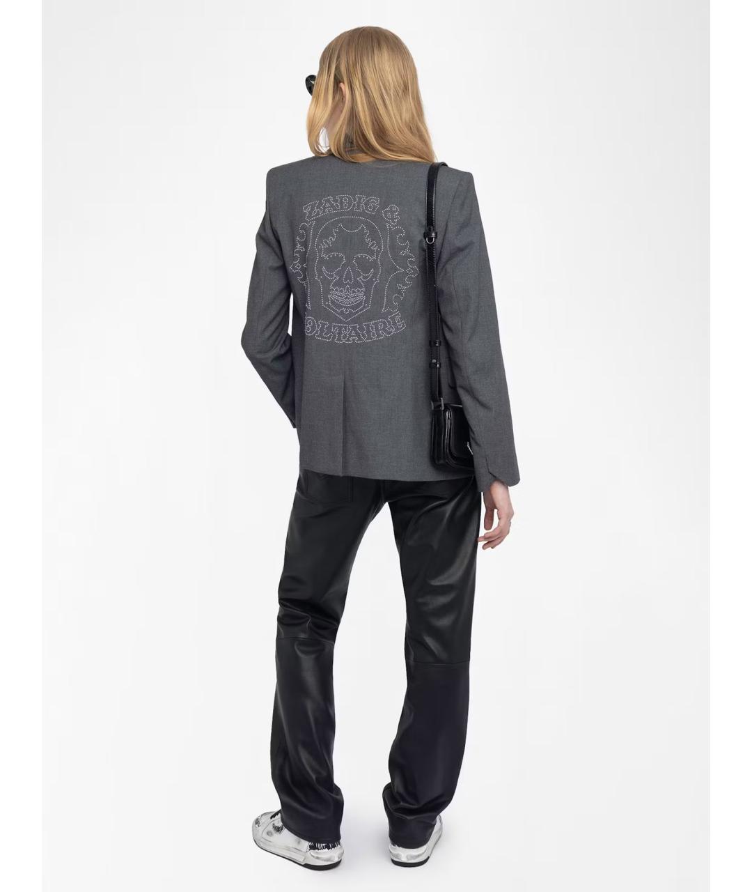 ZADIG & VOLTAIRE Антрацитовый полиэстеровый жакет/пиджак, фото 3