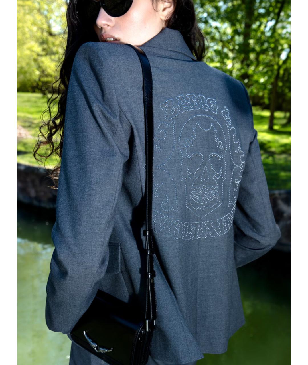 ZADIG & VOLTAIRE Антрацитовый полиэстеровый жакет/пиджак, фото 8