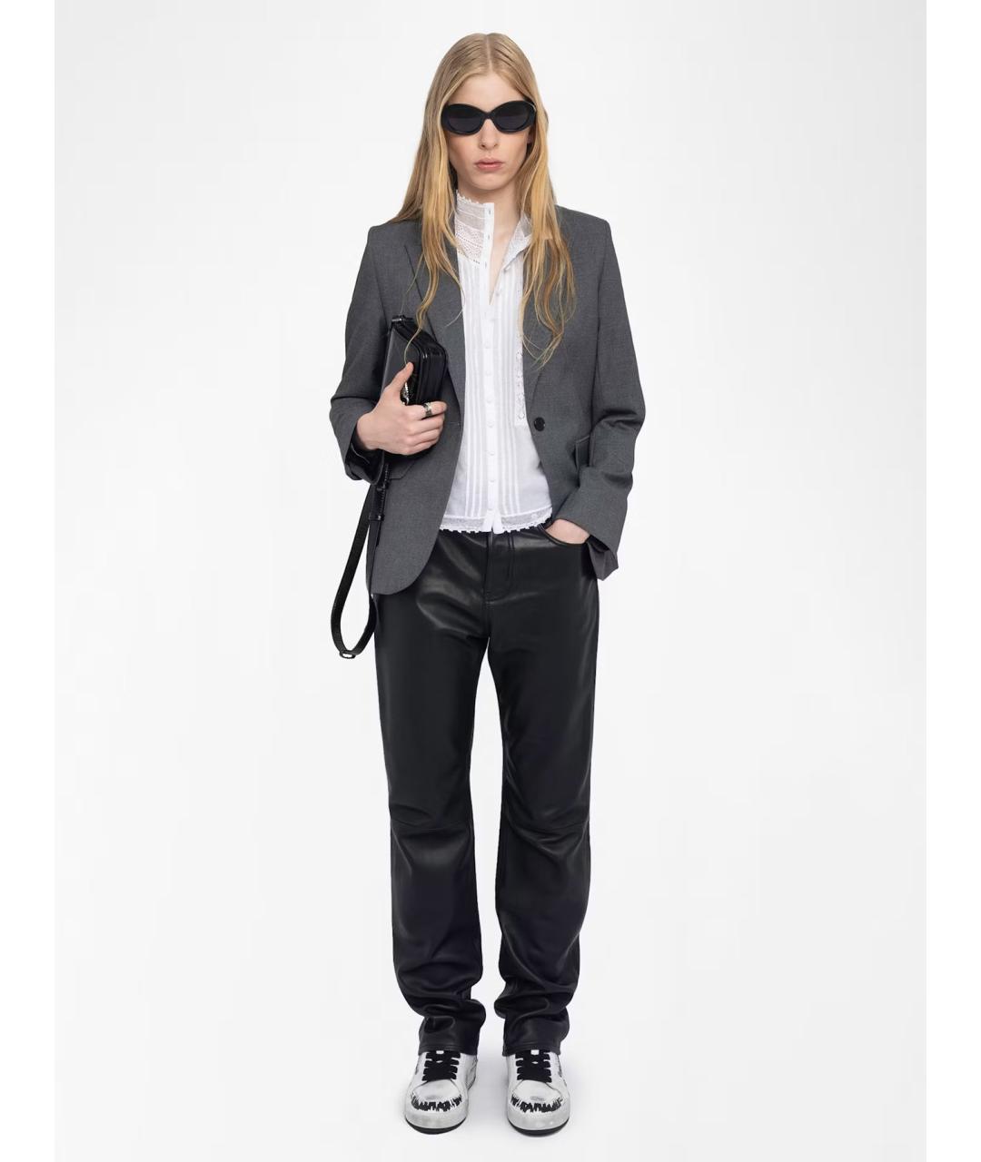 ZADIG & VOLTAIRE Антрацитовый полиэстеровый жакет/пиджак, фото 2