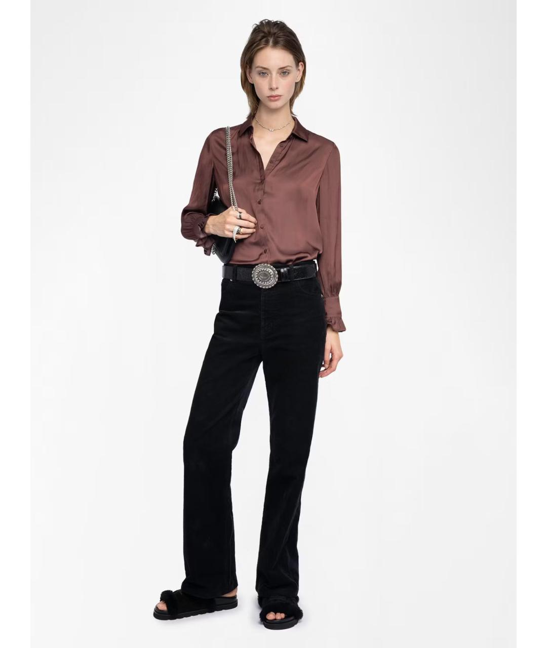 ZADIG & VOLTAIRE Коричневая полиэстеровая рубашка, фото 4