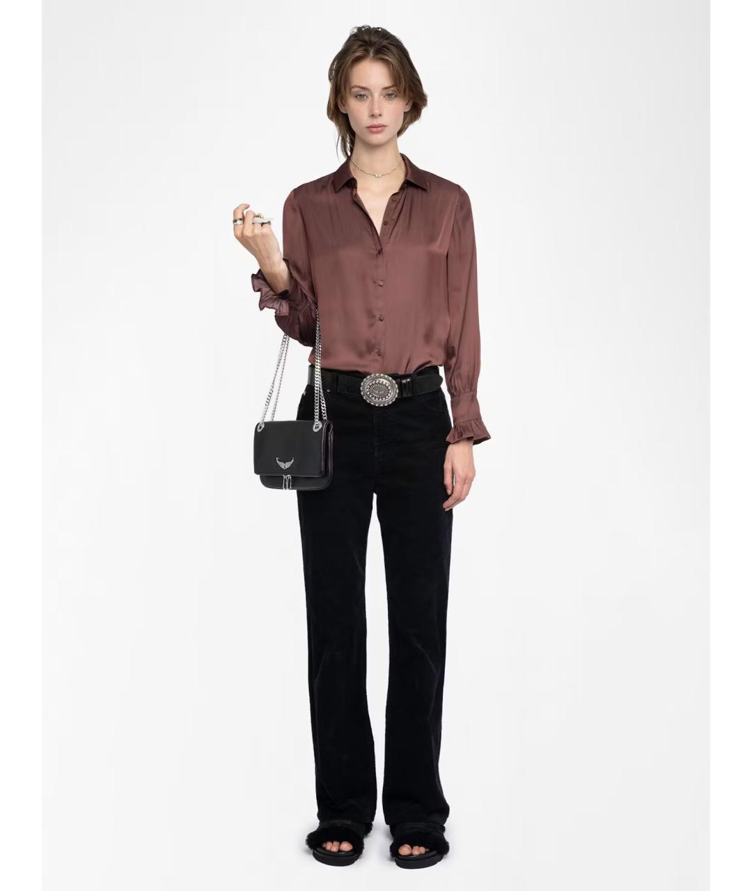 ZADIG & VOLTAIRE Коричневая полиэстеровая рубашка, фото 2