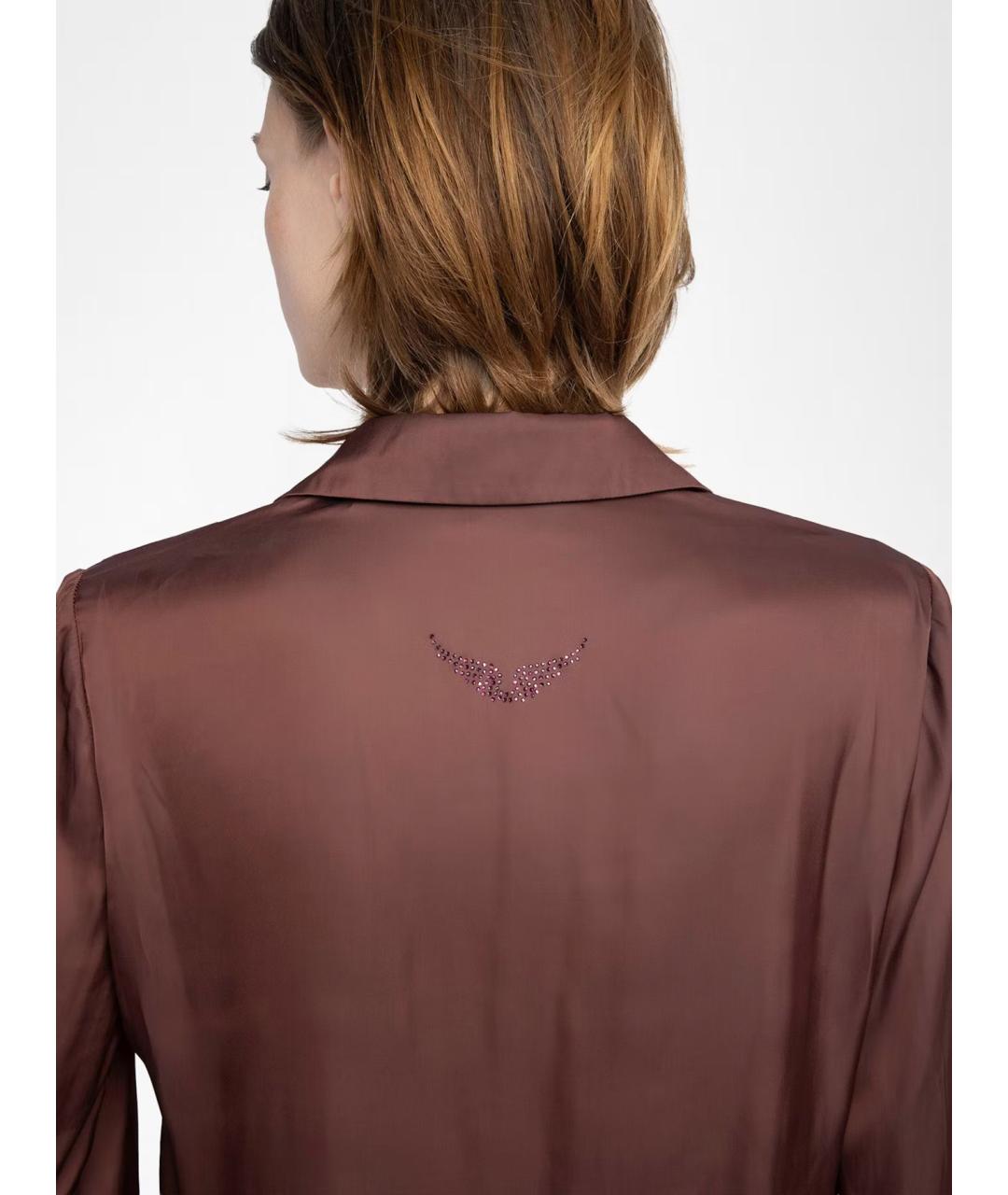 ZADIG & VOLTAIRE Коричневая полиэстеровая рубашка, фото 6