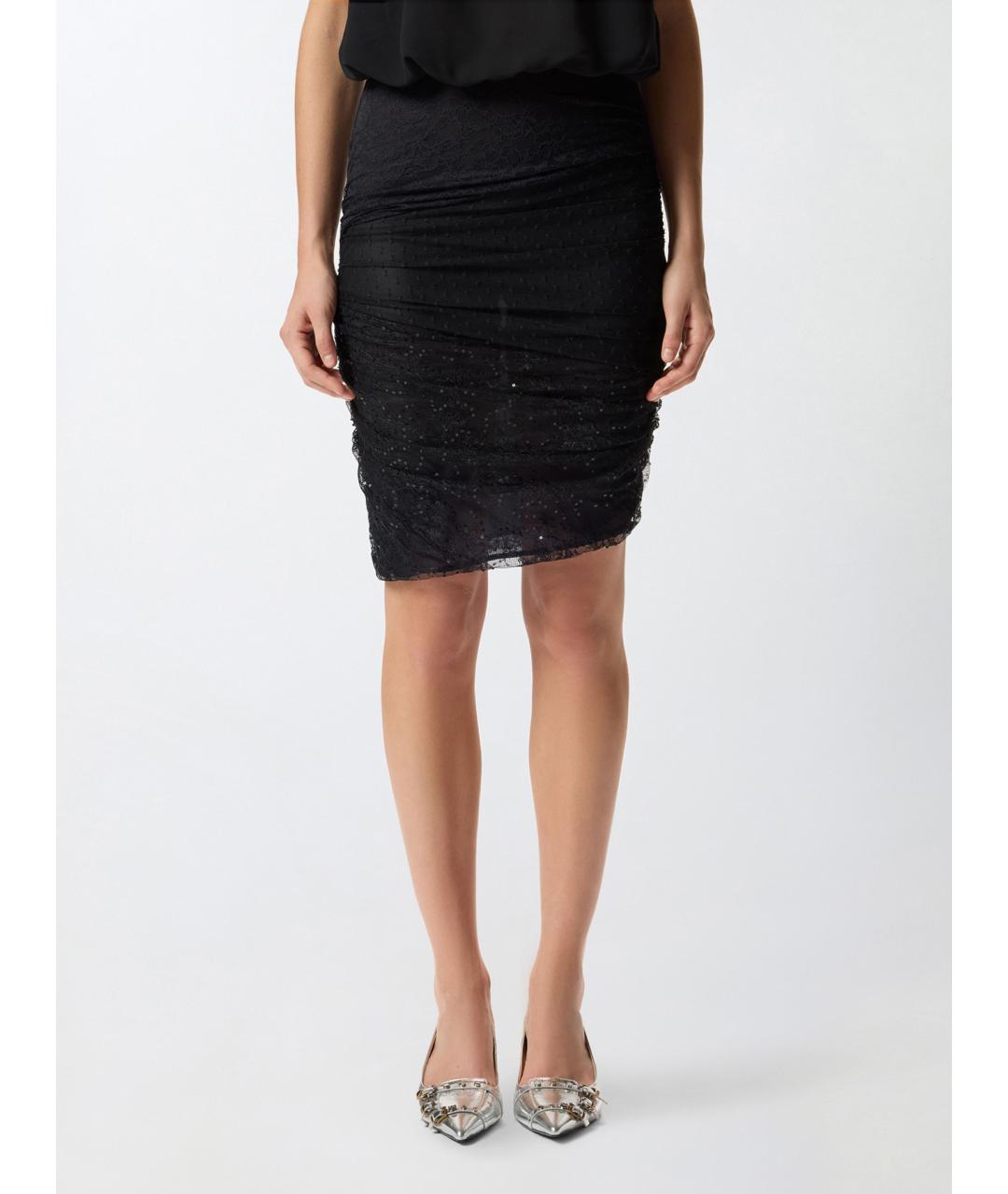 PINKO Черная полиамидовая юбка миди, фото 4