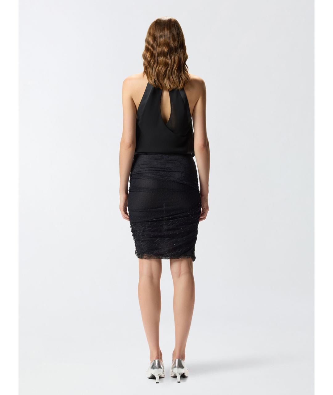 PINKO Черная полиамидовая юбка миди, фото 5