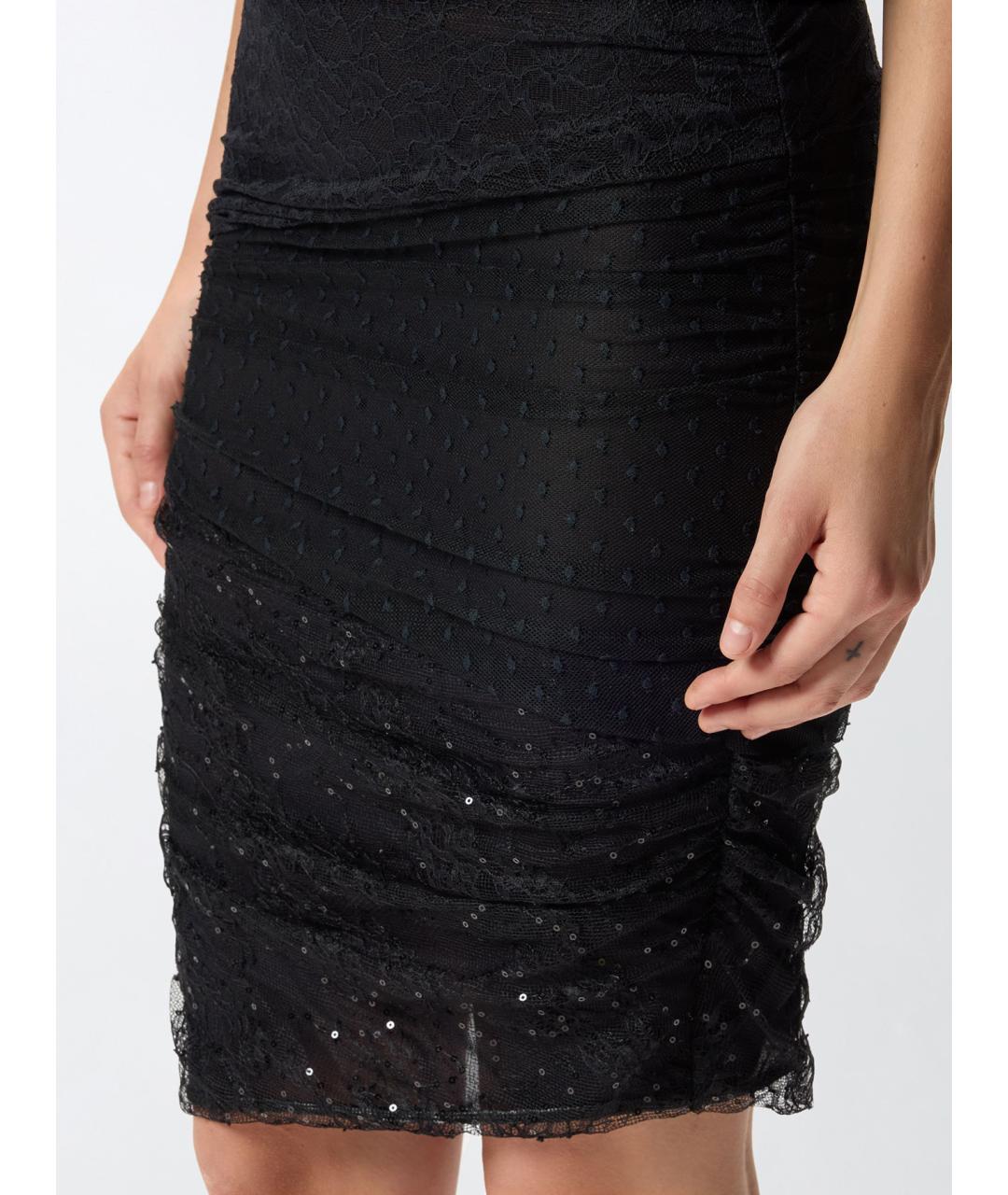 PINKO Черная полиамидовая юбка миди, фото 6