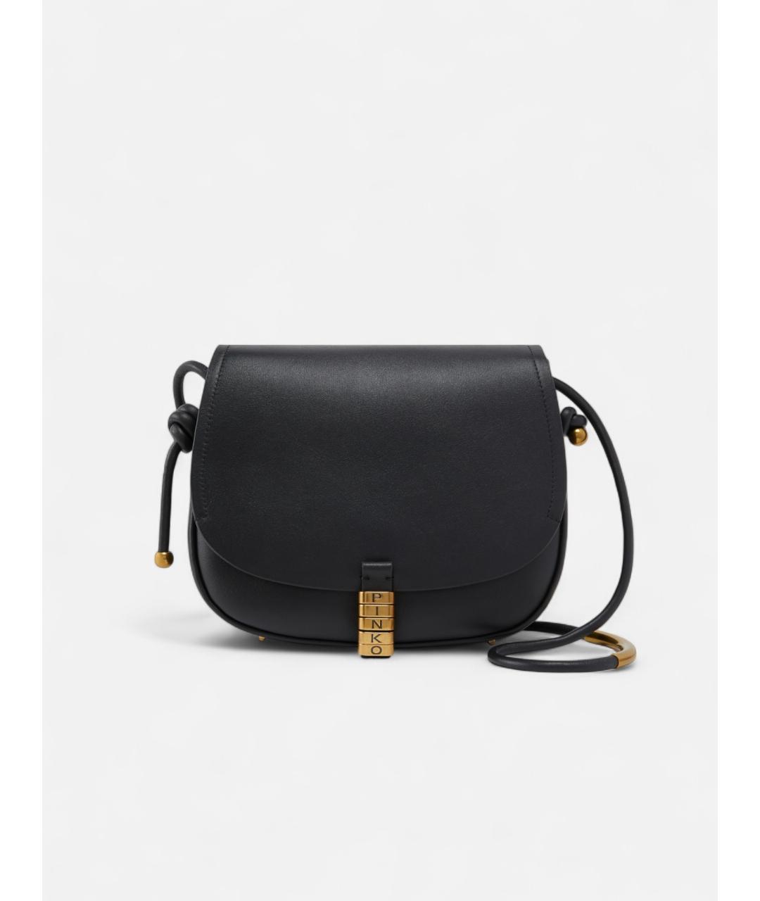PINKO Черная кожаная сумка через плечо, фото 7
