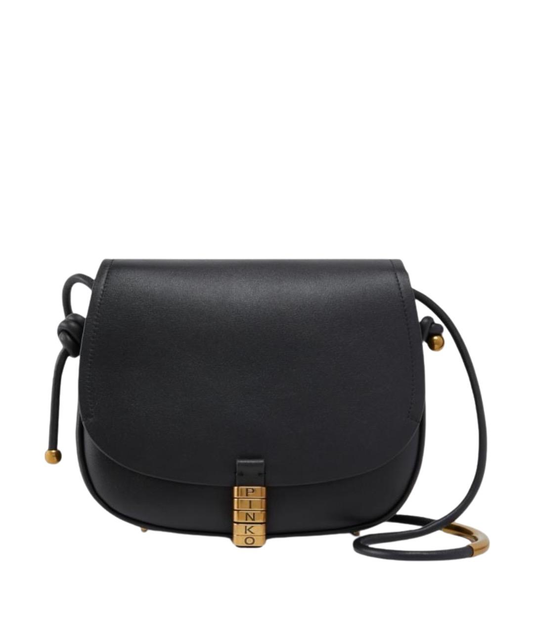 PINKO Черная кожаная сумка через плечо, фото 1