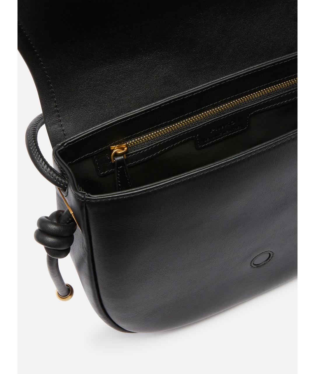 PINKO Черная кожаная сумка через плечо, фото 5