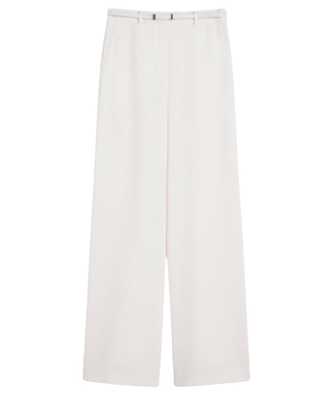 MAX MARA STUDIO Белые ацетатные брюки широкие, фото 1