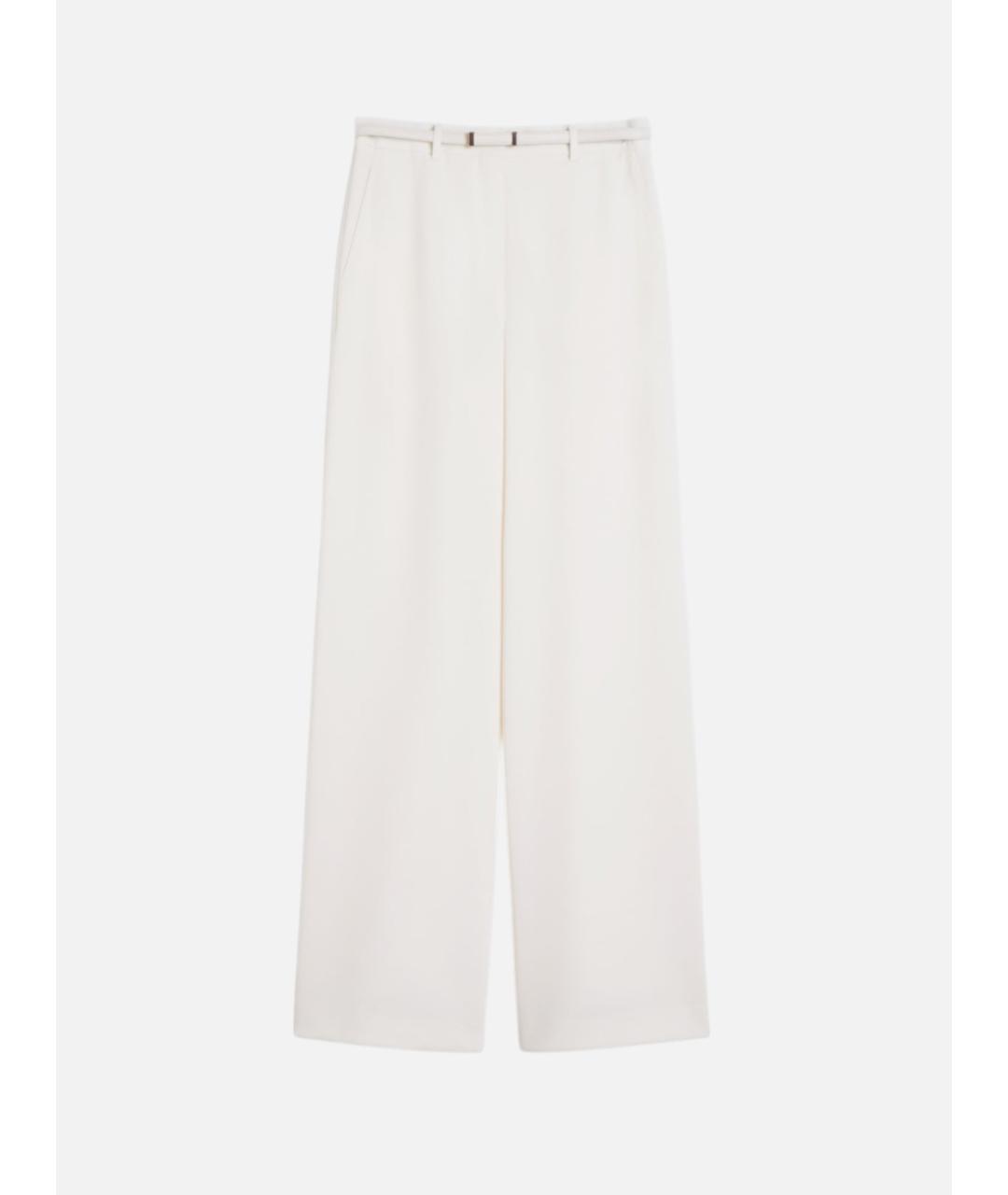 MAX MARA STUDIO Белые ацетатные брюки широкие, фото 6