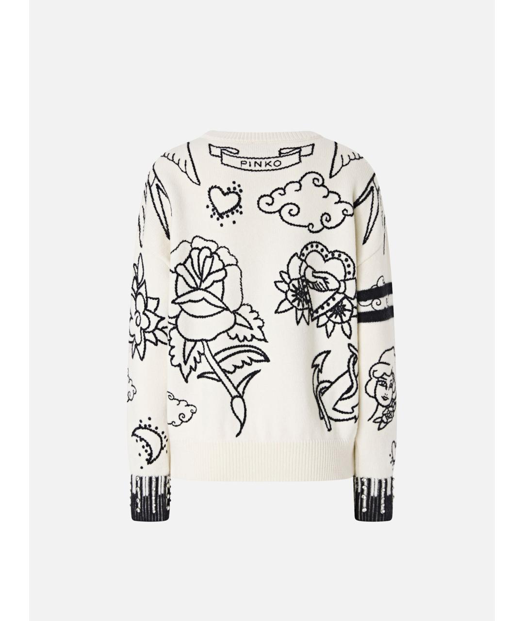 PINKO Белый шерстяной джемпер / свитер, фото 6