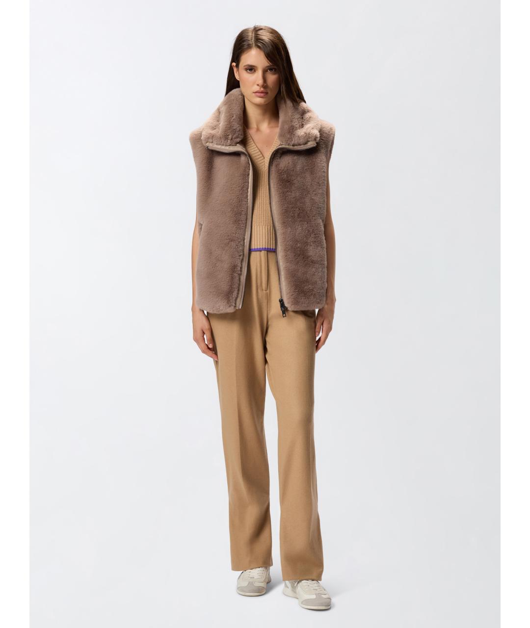 PINKO Коричневый полиэстеровый жилет, фото 2