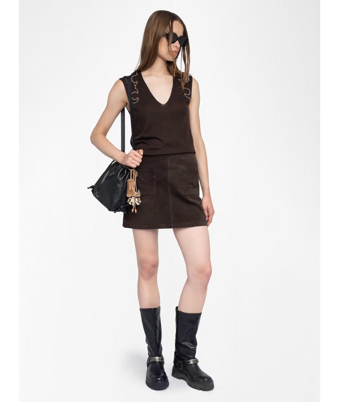 ZADIG & VOLTAIRE Коричневая кашемировая жилетка, фото 5