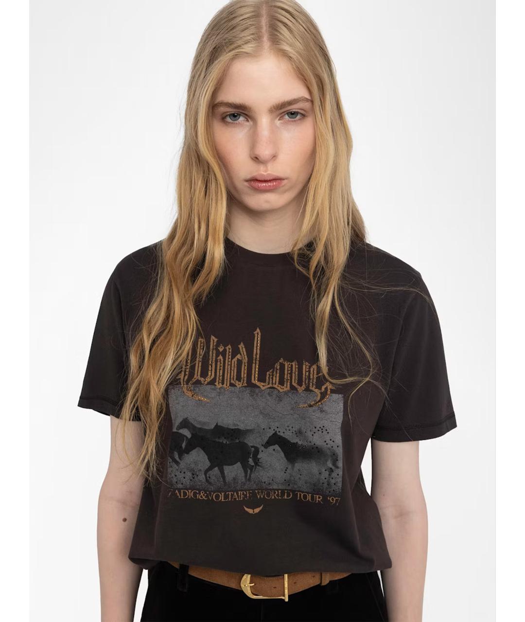 ZADIG & VOLTAIRE Черная хлопковая футболка, фото 6