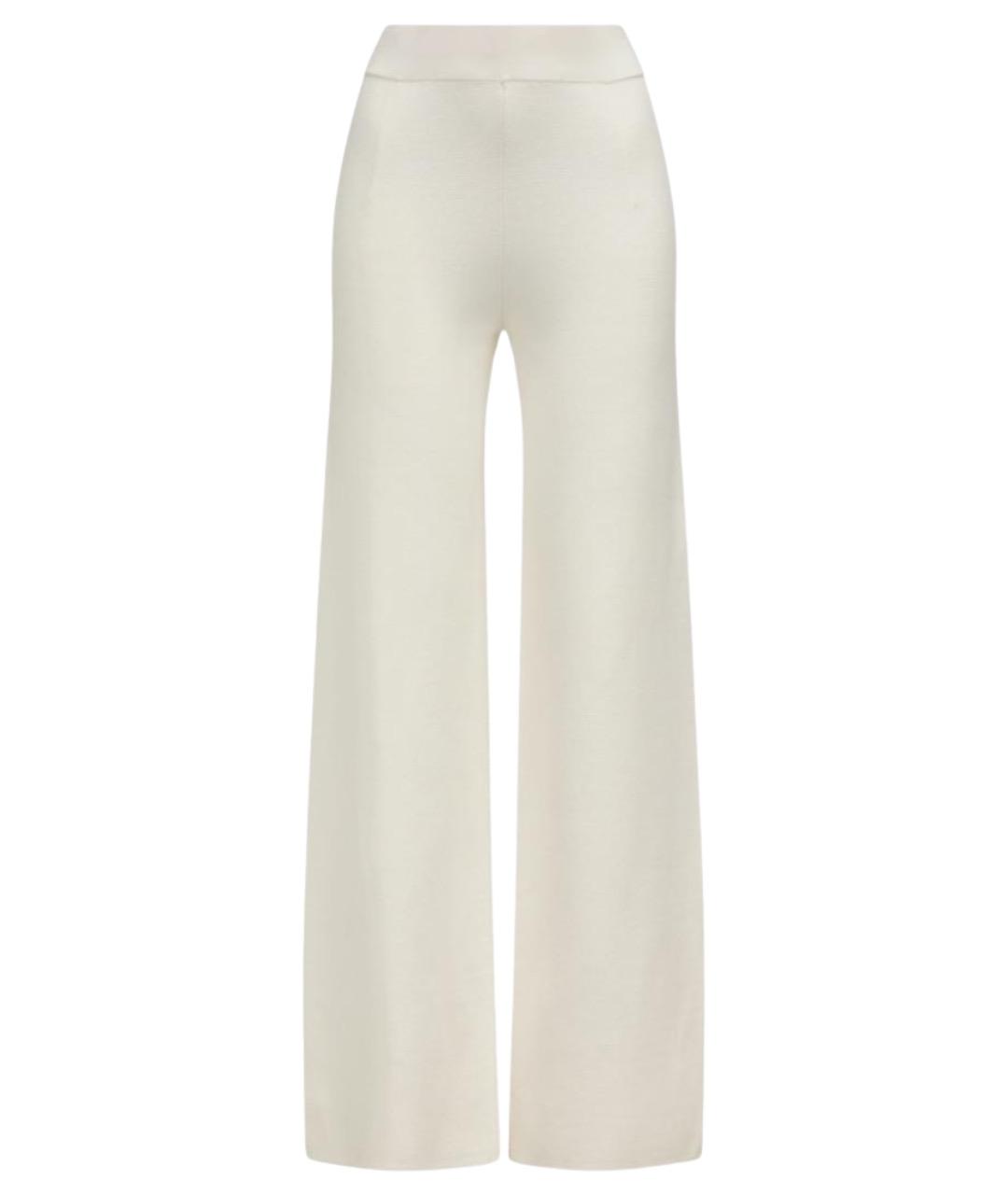 MAX MARA STUDIO Белые вискозные прямые брюки, фото 1