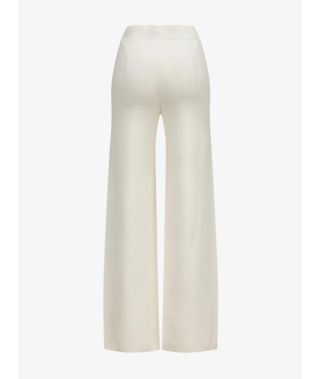 MAX MARA STUDIO Белые вискозные прямые брюки, фото 2