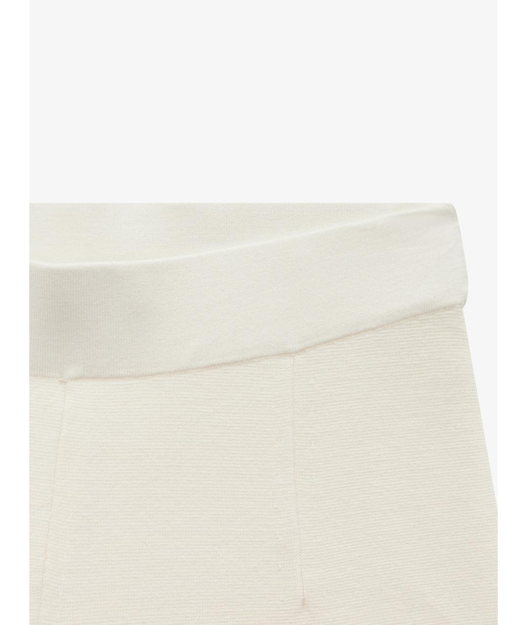 MAX MARA STUDIO Белые вискозные прямые брюки, фото 3