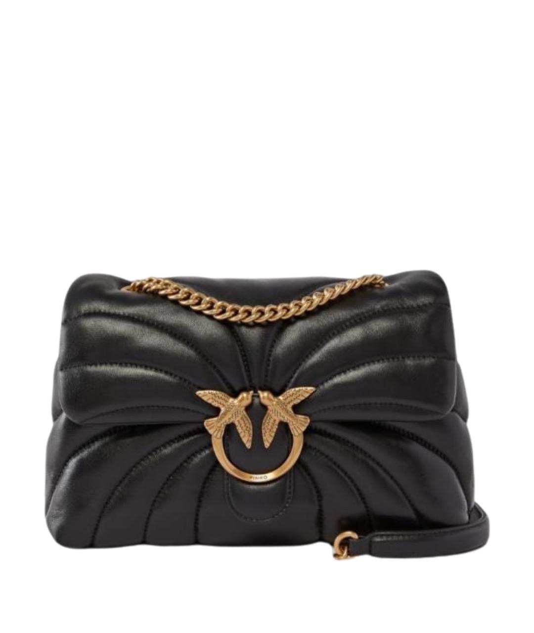 PINKO Черная кожаная сумка через плечо, фото 1
