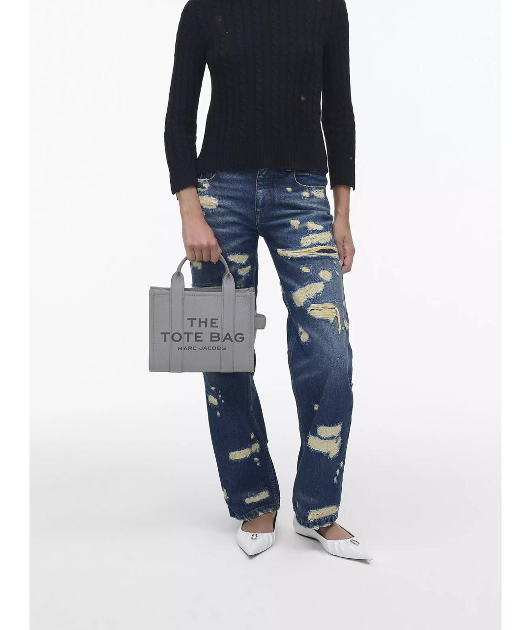 MARC JACOBS Серая кожаная сумка тоут, фото 8