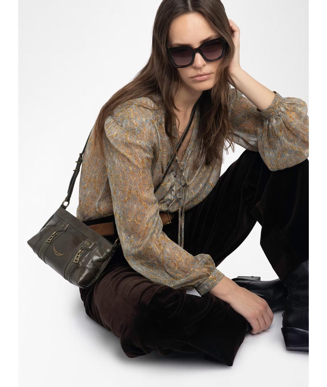 ZADIG & VOLTAIRE Зеленая кожаная сумка через плечо, фото 2