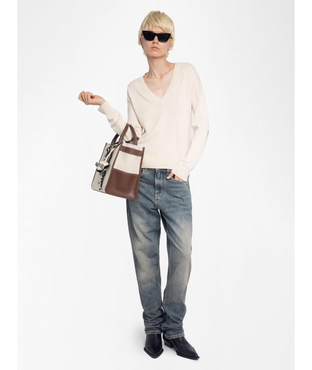 ZADIG & VOLTAIRE Бежевый шерстяной джемпер / свитер, фото 4