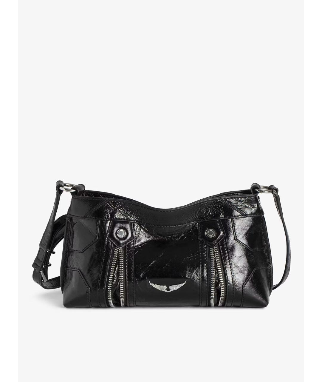 ZADIG & VOLTAIRE Черная кожаная сумка через плечо, фото 4