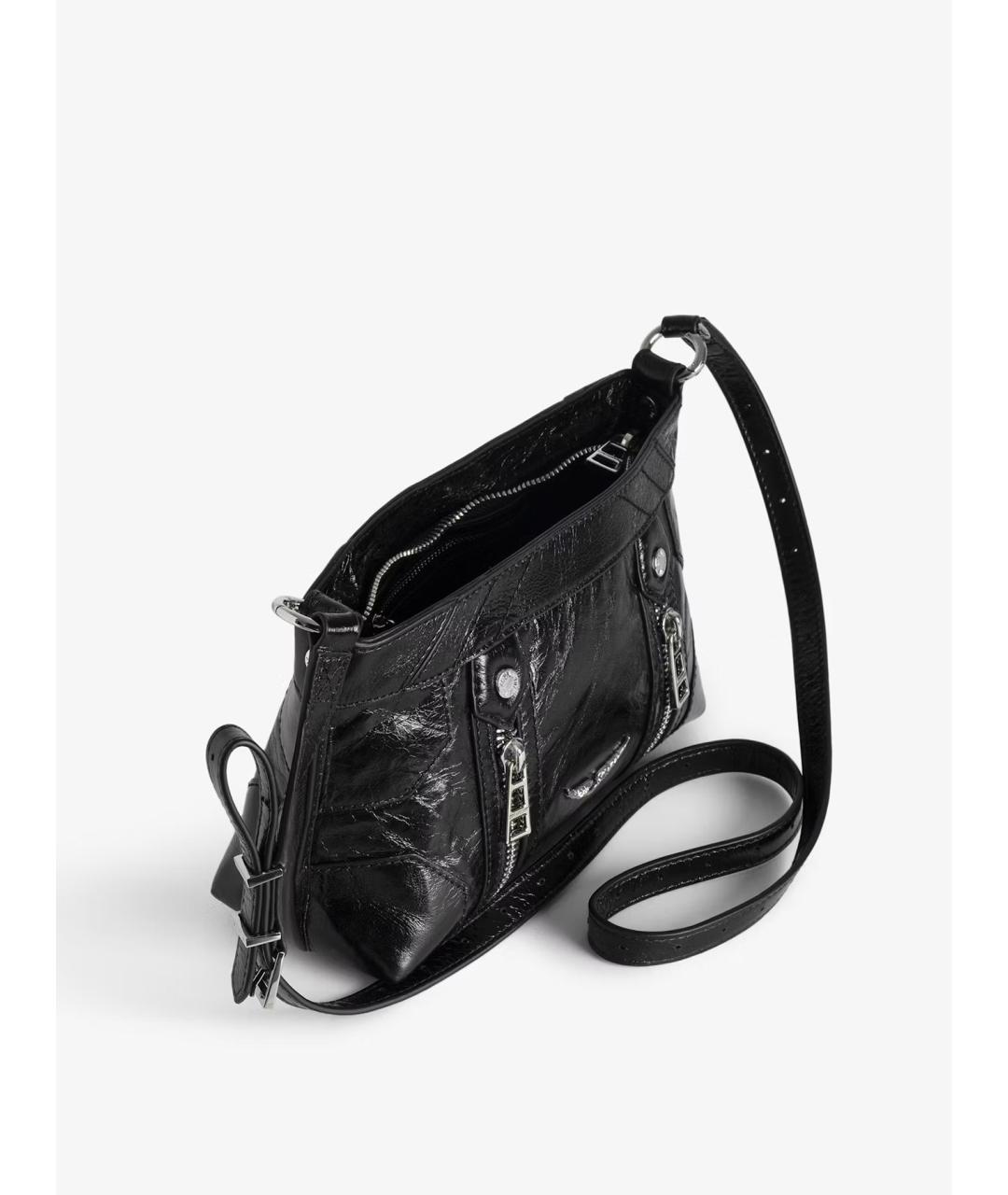 ZADIG & VOLTAIRE Черная кожаная сумка через плечо, фото 6