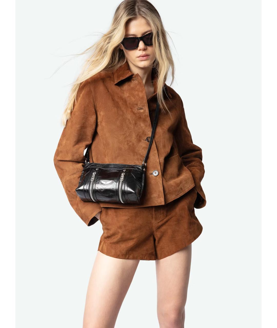 ZADIG & VOLTAIRE Черная кожаная сумка через плечо, фото 3