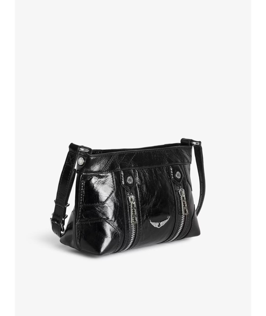 ZADIG & VOLTAIRE Черная кожаная сумка через плечо, фото 8