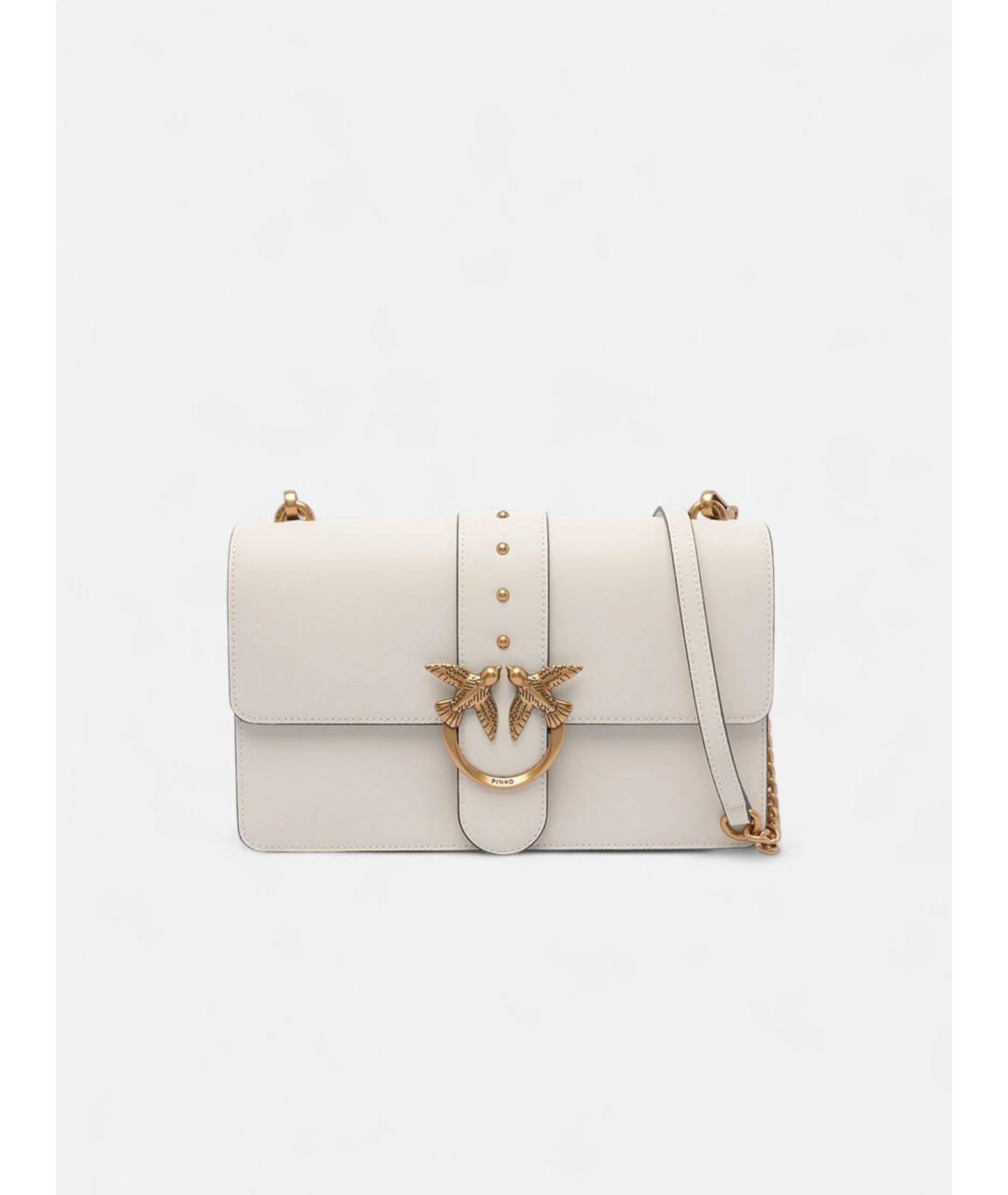 PINKO Белая кожаная сумка через плечо, фото 5
