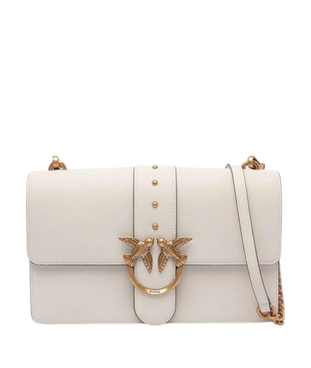 PINKO Белая кожаная сумка через плечо, фото 1
