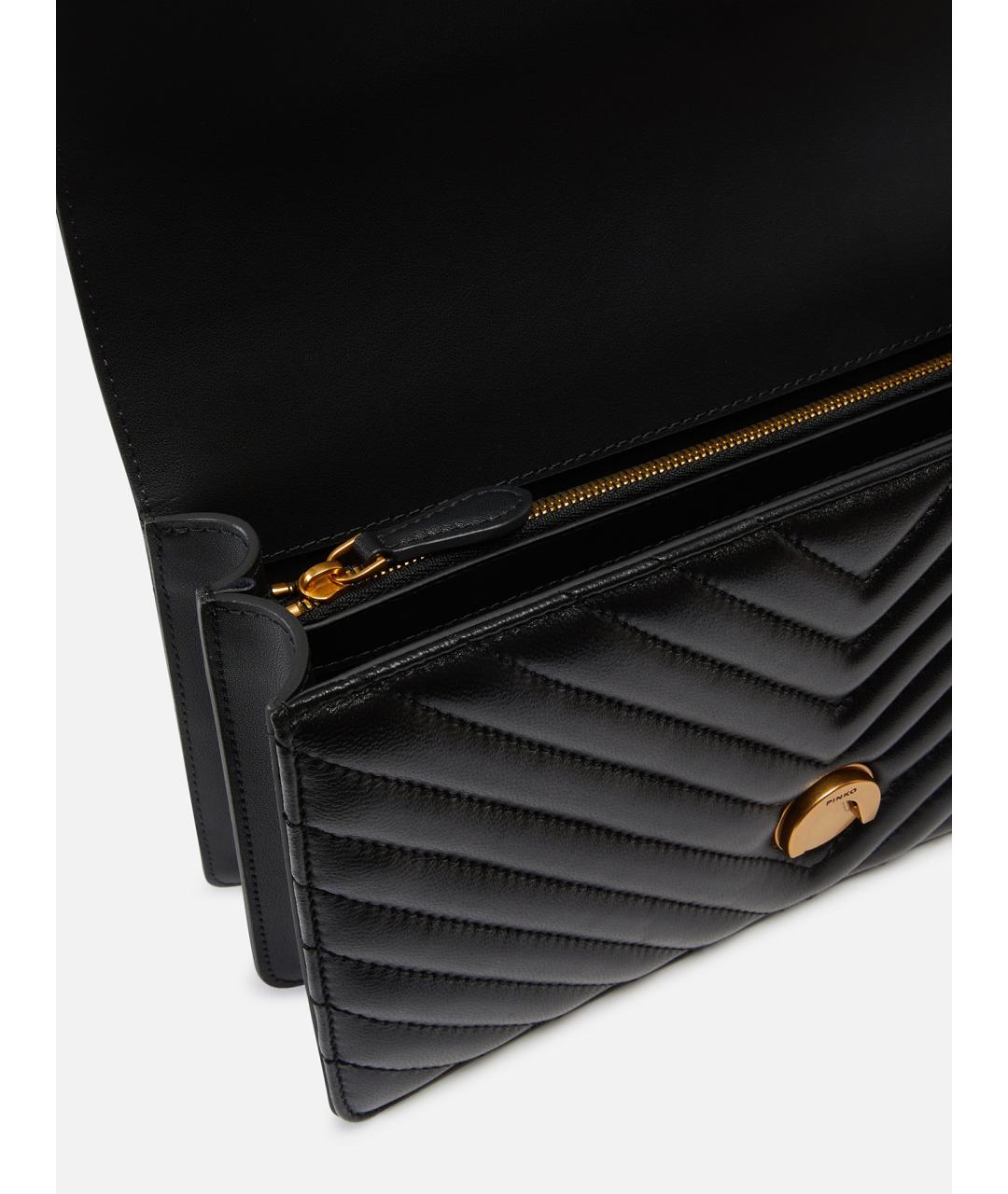 PINKO Черная кожаная сумка через плечо, фото 5