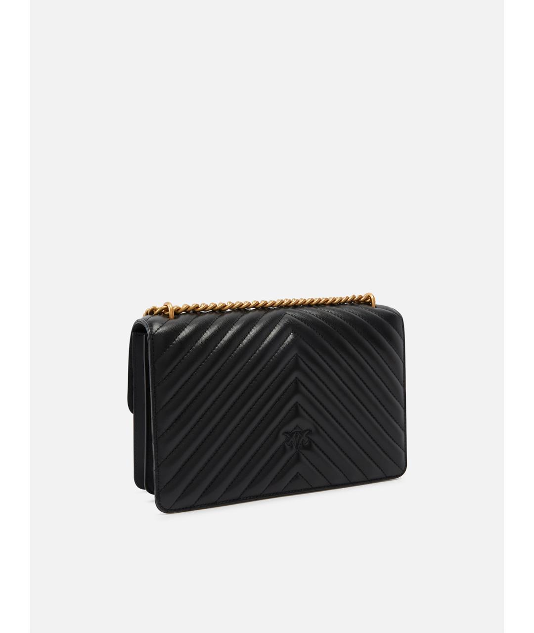 PINKO Черная кожаная сумка через плечо, фото 3