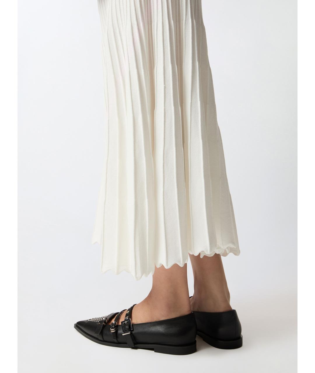 PINKO Белая вискозная юбка миди, фото 5