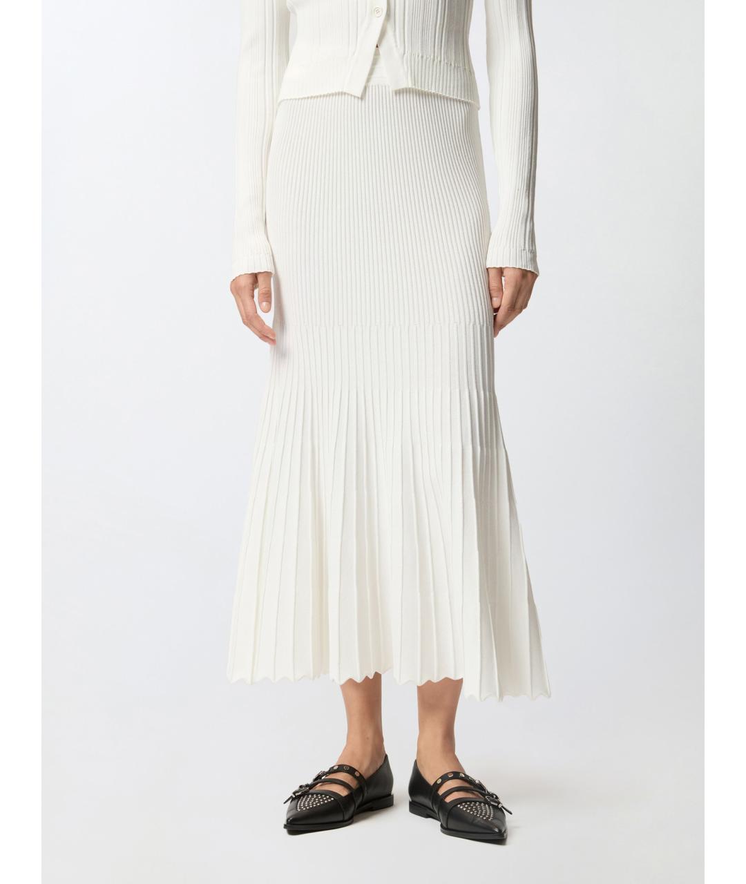 PINKO Белая вискозная юбка миди, фото 3