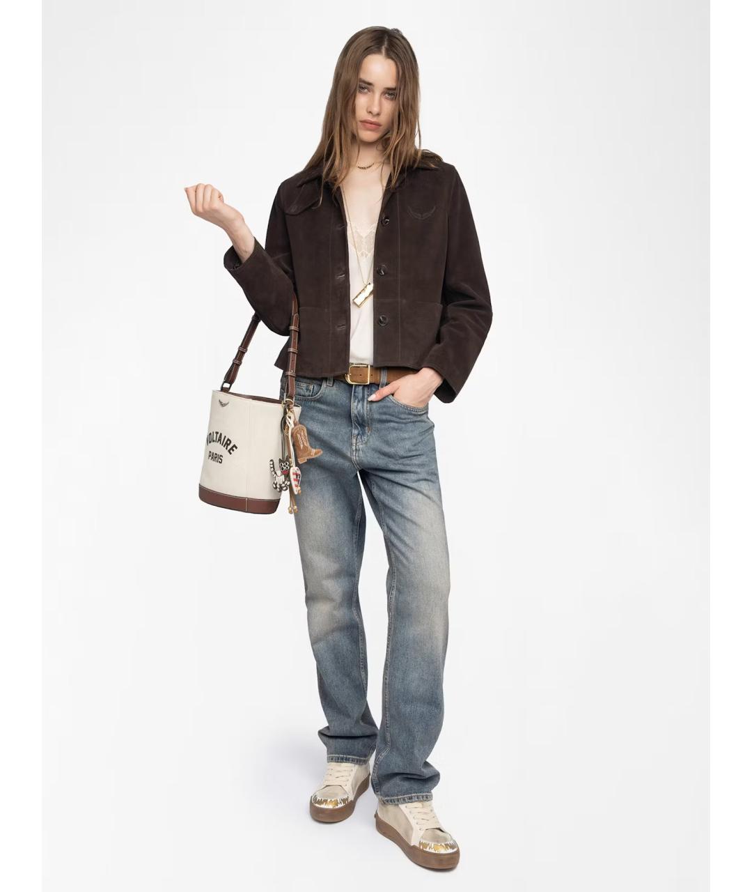 ZADIG & VOLTAIRE Коричневая замшевая куртка, фото 3