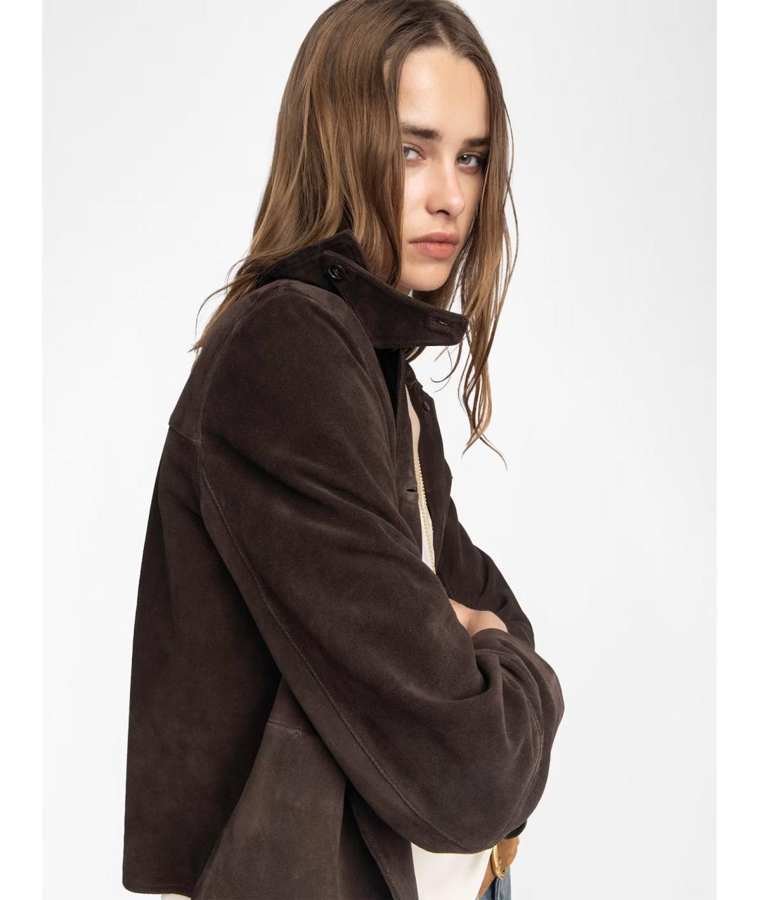 ZADIG & VOLTAIRE Коричневая замшевая куртка, фото 7