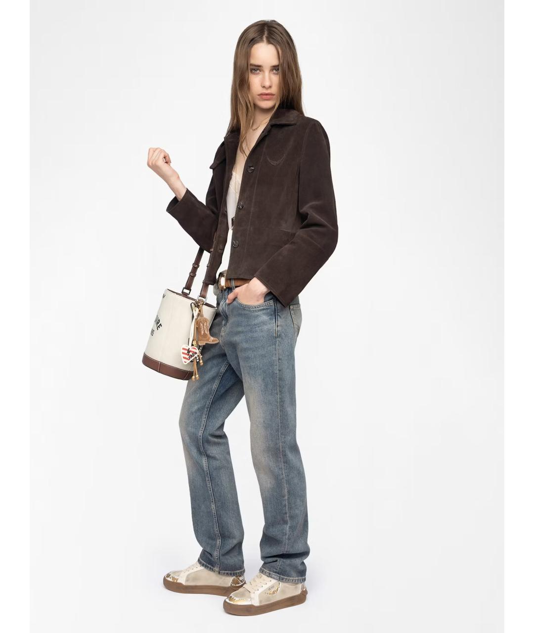 ZADIG & VOLTAIRE Коричневая замшевая куртка, фото 5