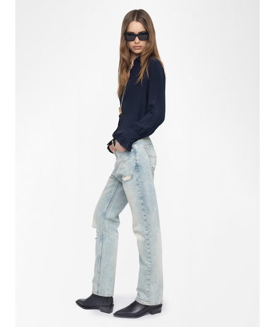 ZADIG & VOLTAIRE Темно-синяя вискозная рубашка, фото 4